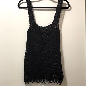 Handmade Crochet Black Tank Top